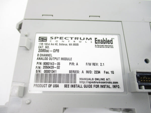 SPECTRUM CONTROLS 2085SC-OF8 SER. A F/W 2.1 (AS PICTURED) NSNP