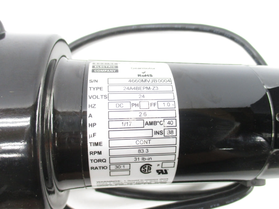 BODINE ELECTRIC 24A4BEPM-Z3 24VDC 2.6A UNMP