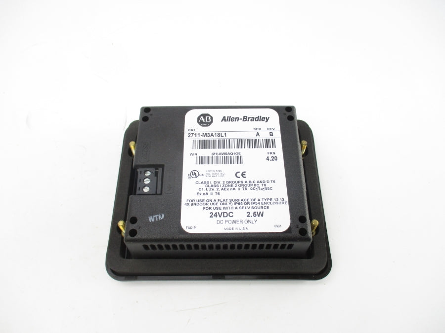 ALLEN BRADLEY 2711-M3A18L1 SER. A F/W 4.20 24VDC REV. B NSMP