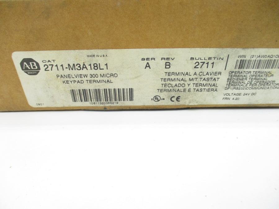 ALLEN BRADLEY 2711-M3A18L1 SER. A F/W 4.20 24VDC REV. B NSMP