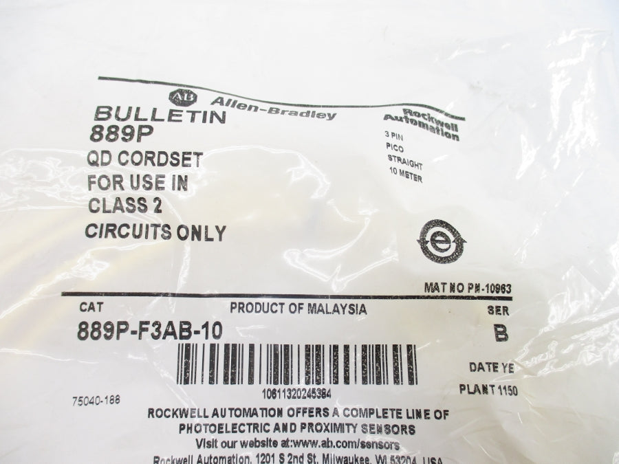 ALLEN BRADLEY 889P-F3AB -10 SER. B NSMP