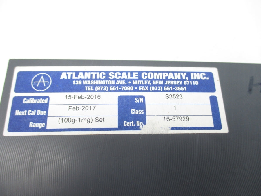 ATLANTIC SCALE COMPANY 16-57929 100G-1MG (AS PICTURED) NSMP
