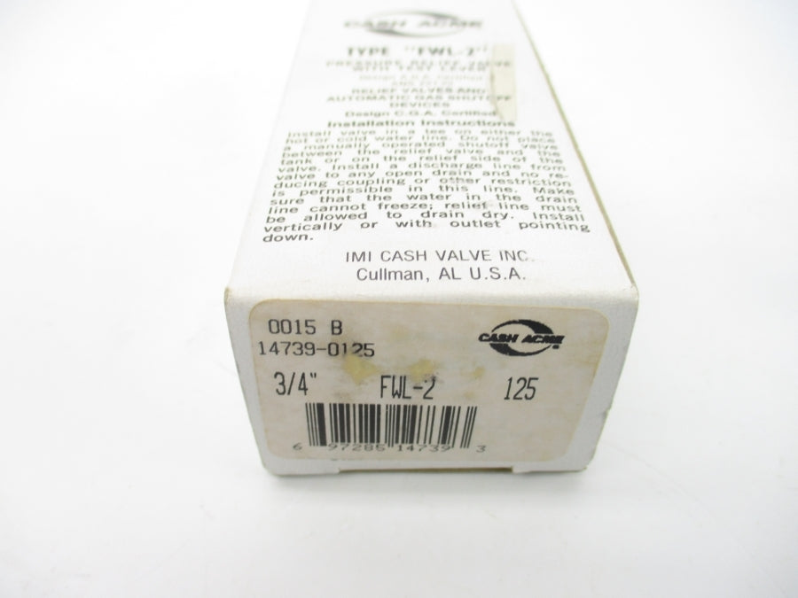 CASH ACME FWL-2 125PSI 3/4" NSMP