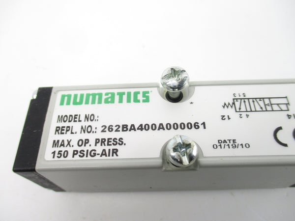 NUMATICS 262BA400A000061 24VDC 150PSI UNMP
