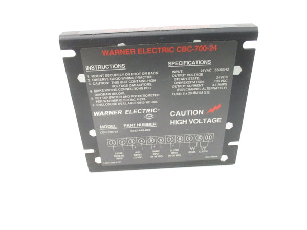 WARNER ELECTRIC 6042-448-002 CBC700-24 24VAC 3.5A NSMP