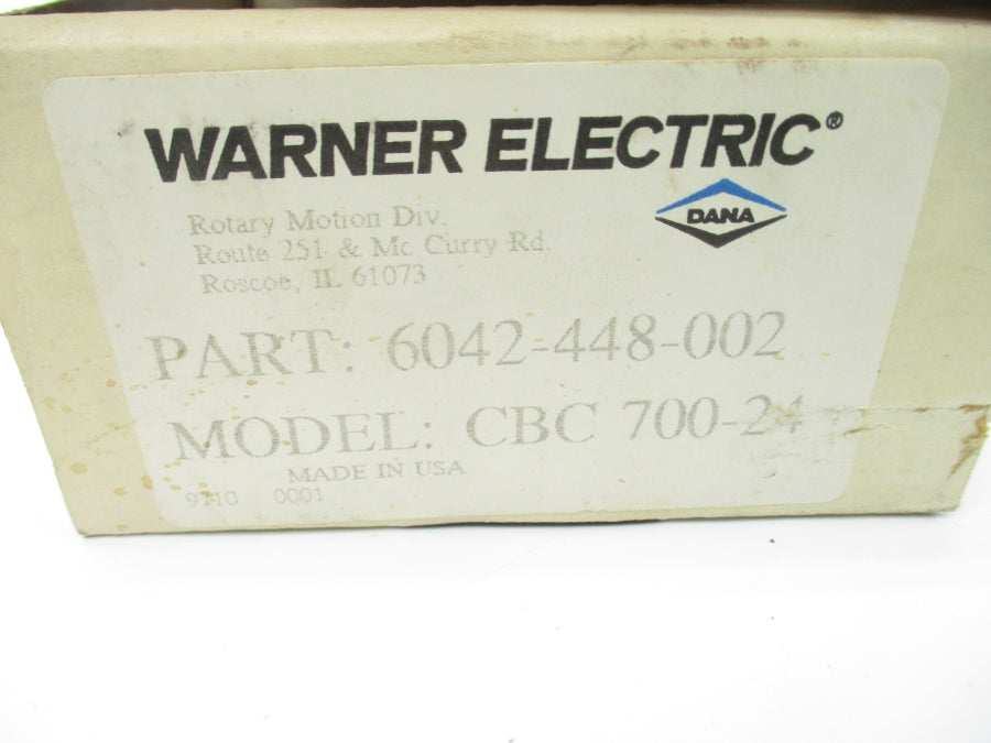 WARNER ELECTRIC 6042-448-002 CBC700-24 24VAC 3.5A NSMP