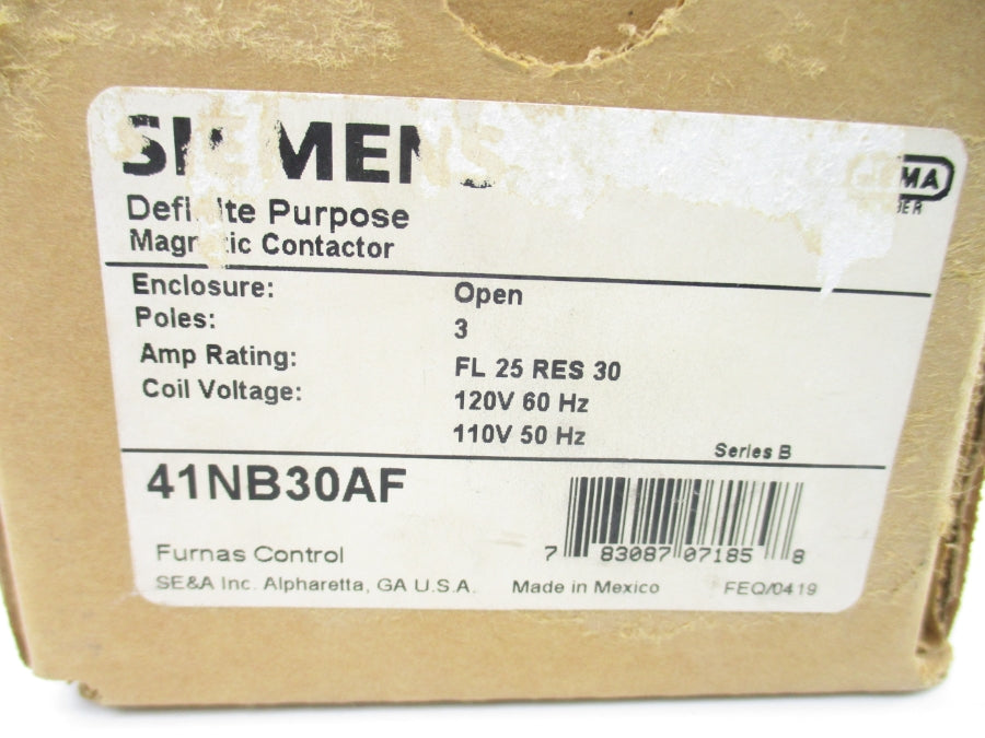 SIEMENS 41NB30AF SER. B 110/120V 25A NSMP