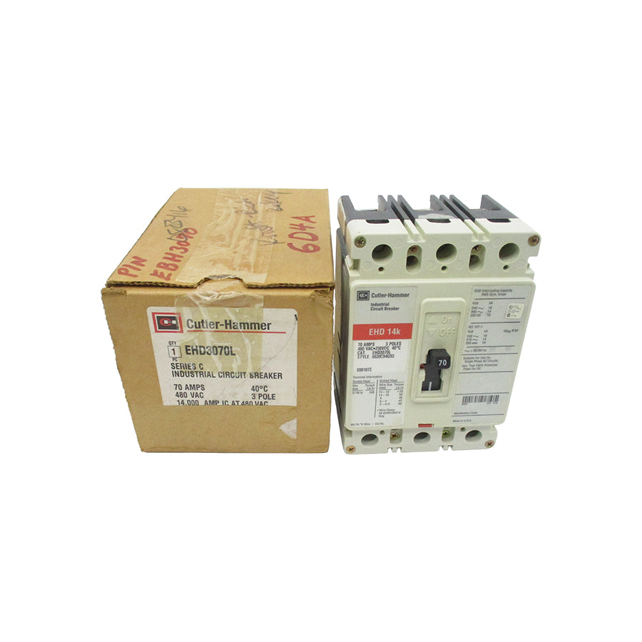 CUTLER HAMMER EHD3070L SER. C 480VAC 70A NSMP