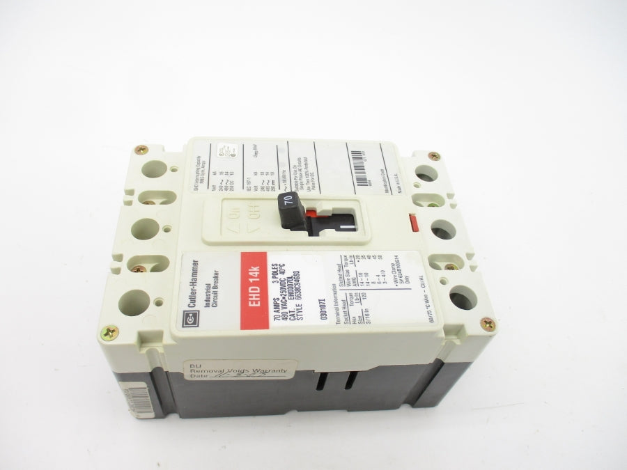 CUTLER HAMMER EHD3070L SER. C 480VAC 70A NSMP