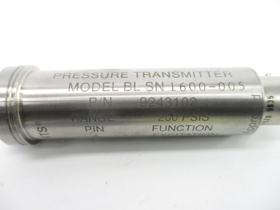 FACTORY MUTUAL SYSTEM BLSN1600-005 9243102 30.0VDC 200PSI NSNP