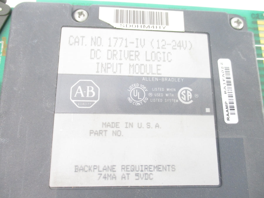 ALLEN BRADLEY 1771-IV 12-24VDC UNMP