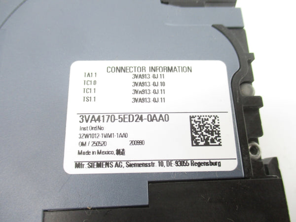 SIEMENS 3VA4170-5ED24-0AA0 480V 70A UNMP