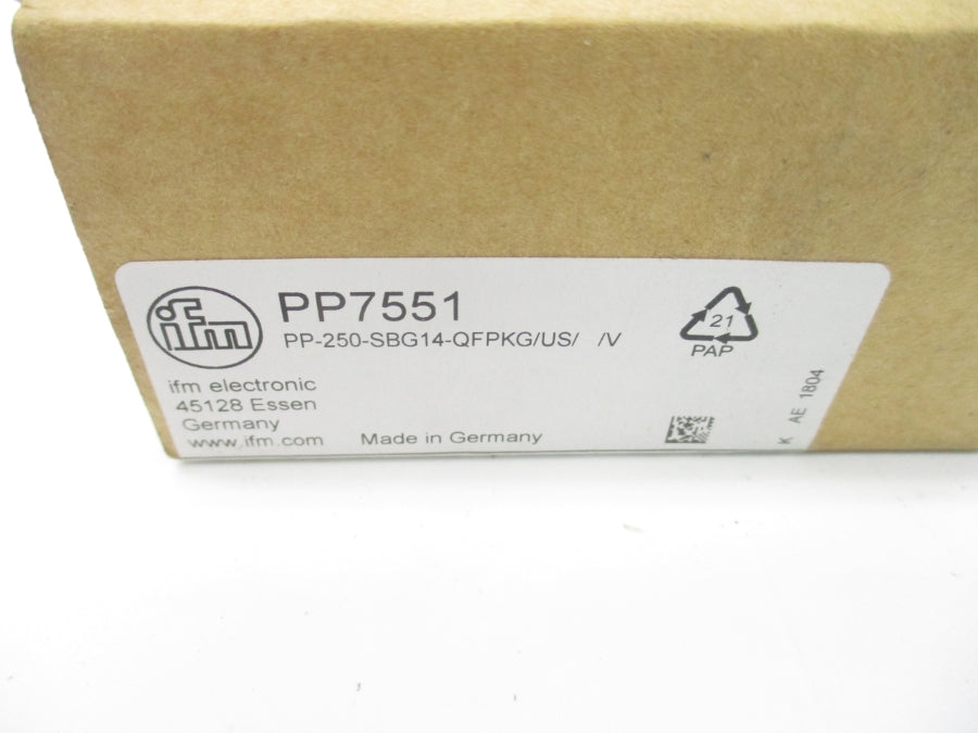IFM EFECTOR PP7551 PP-250-SBG-QFPKG/US//V 9.6-32VDC NSMP