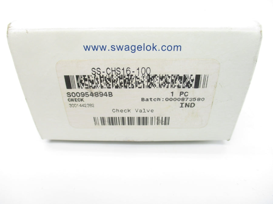 SWAGELOK SS-CHS16-100 100PSI NSMP