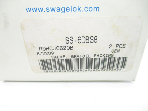 SWAGELOK SS-6DBS8 6000PSI (PKG OF 2) NSMP