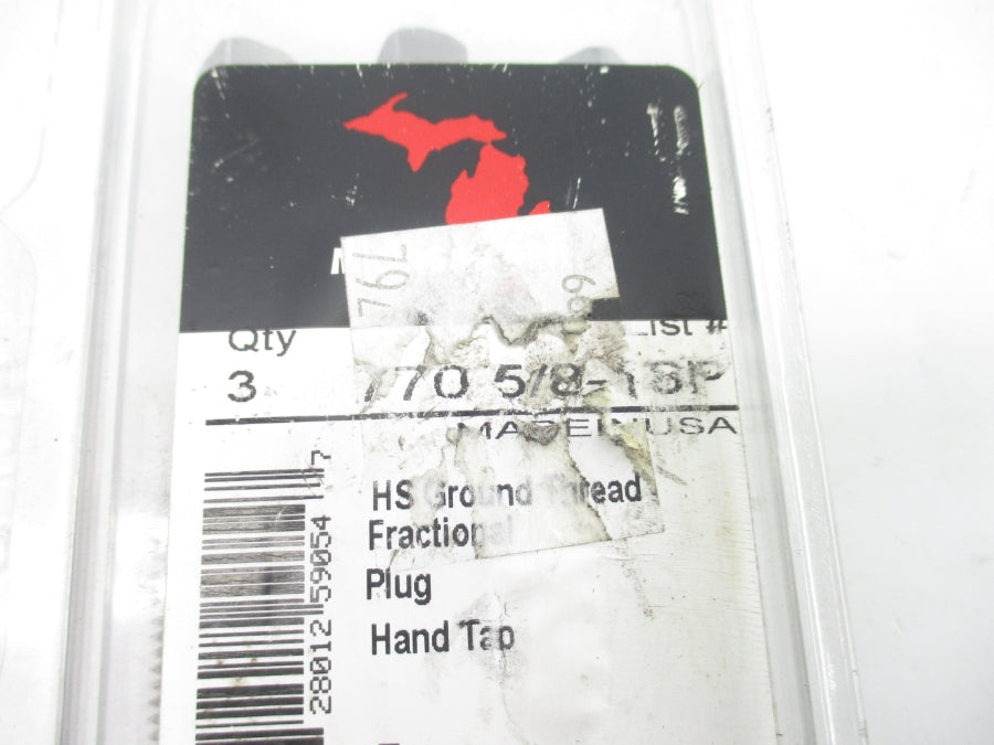 MICHIGAN DRILL 770-5/8-18P (PKG OF 3) NSMP