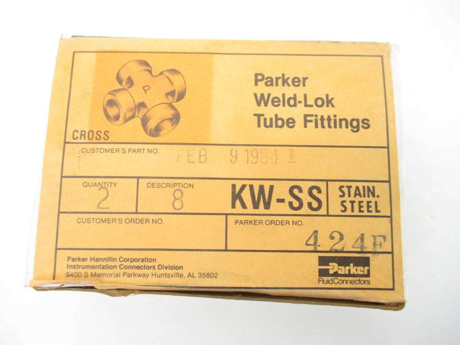 PARKER 8KW-SS (PKG OF 2) NSMP