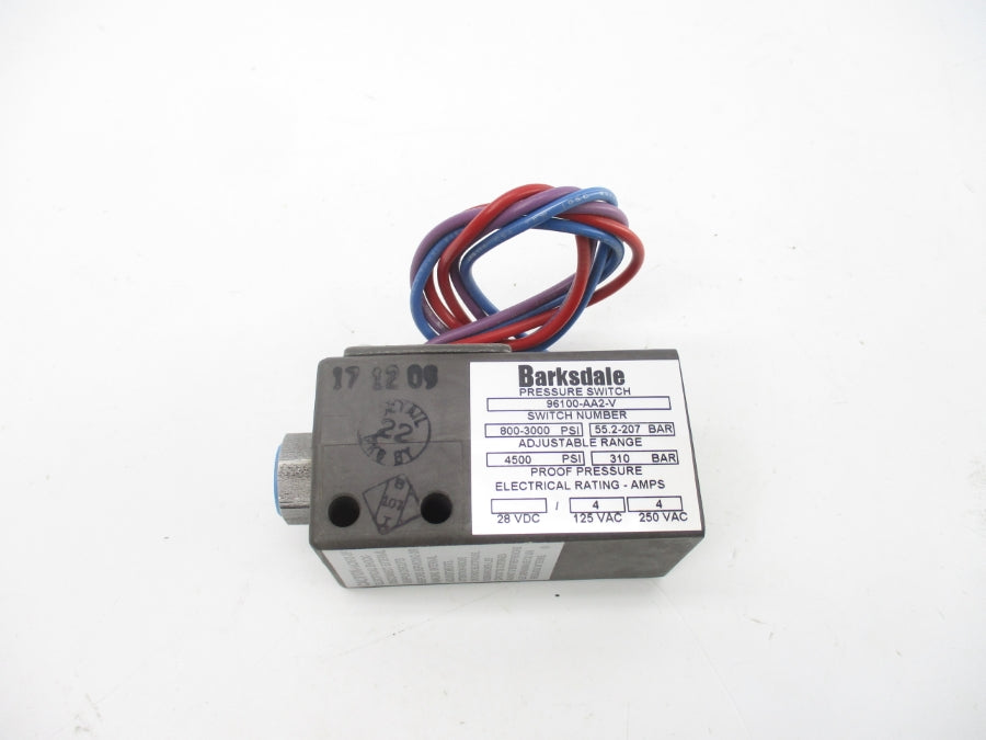 BARKSDALE 96100-AA2-V 125/250VAC 4A 800-3000PSI NSMP