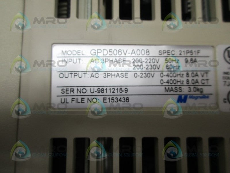 MAGNETEK GPD506V-A008 AC MOTOR DRIVE UNMP