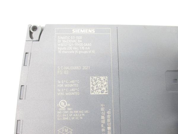SIEMENS 6ES7521-1FH00-0AA0 230VAC NSNP