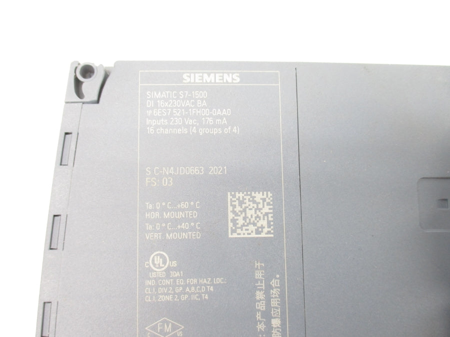SIEMENS 6ES7521-1FH00-0AA0 230VAC NSNP