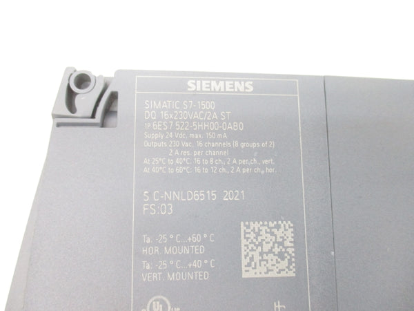 SIEMENS 6ES7522-5HH00-0AB0 24VDC NSNP