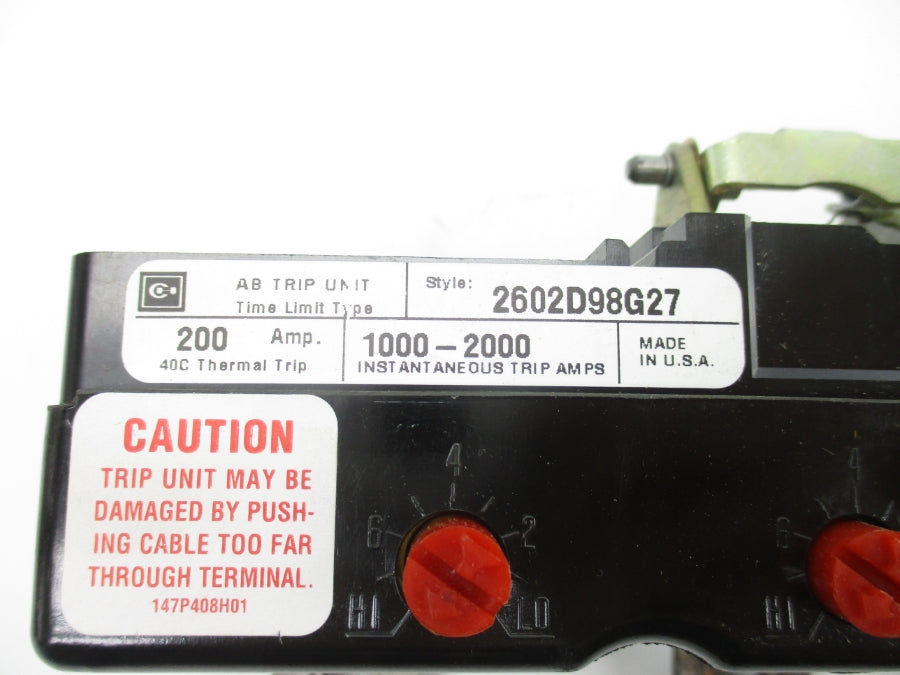 CUTLER HAMMER 2602D98G27 200A UNMP