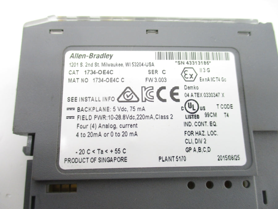 INDUSTRIAL SPARE PART 1734-OE4C SER. C F/W 3.003 UNMP