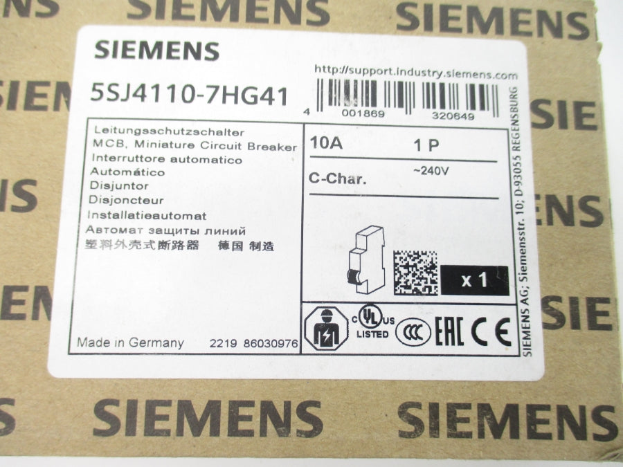 SIEMENS 5SJ4110-7HG41 240V 10A NSMP