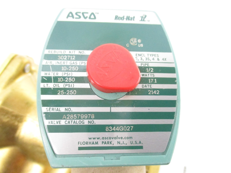 ASCO 8344G027 110/120V 10-250PSI 1/2" NSNP