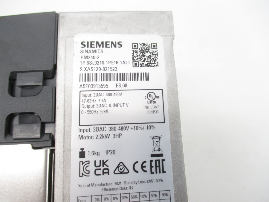 SIEMENS 6SL3210-1PE16-1AL1 400-480VAC 7.7A UNMP