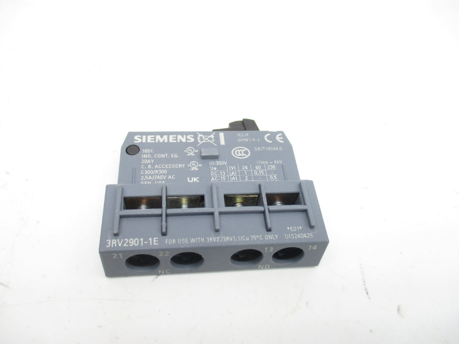 SIEMENS 3RV2901-1E 240VAC 2.5A (PKG OF 9) NSMP