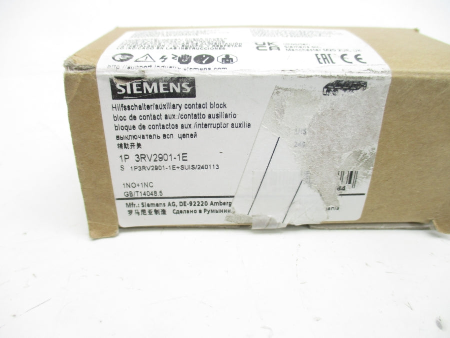 SIEMENS 3RV2901-1E 240VAC 2.5A (PKG OF 9) NSMP