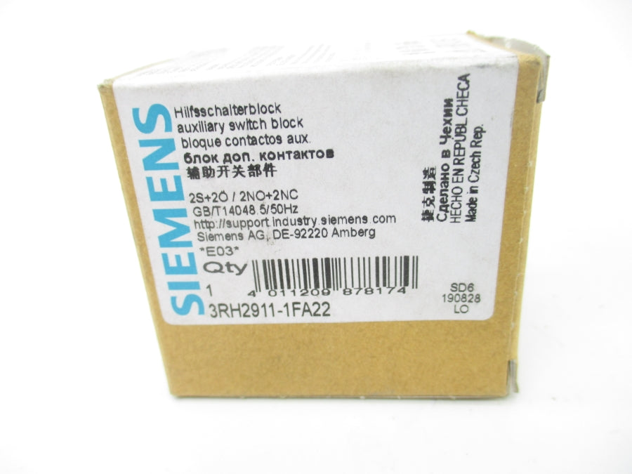SIEMENS 3RH2911-1FA22 240V 10A NSMP