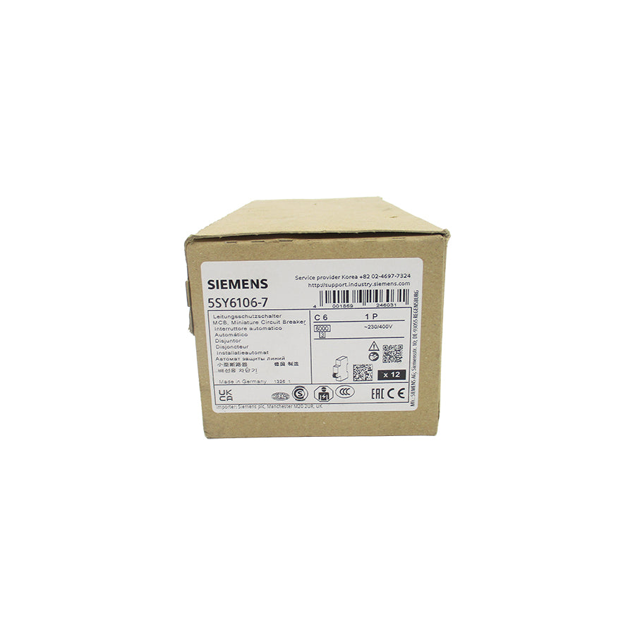 SIEMENS 5SY6106-7 230/400V 6A (PKG OF 12) NSFS