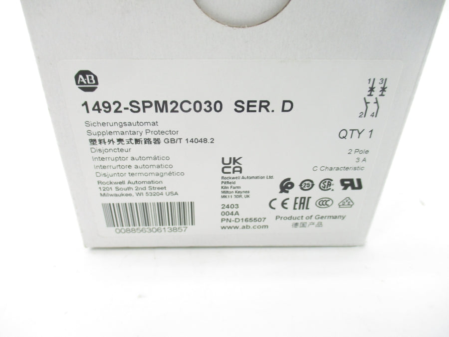 INDUSTRIAL SPARE PART 1492-SPM2C030 SER. D 277VAC 3A NSMP