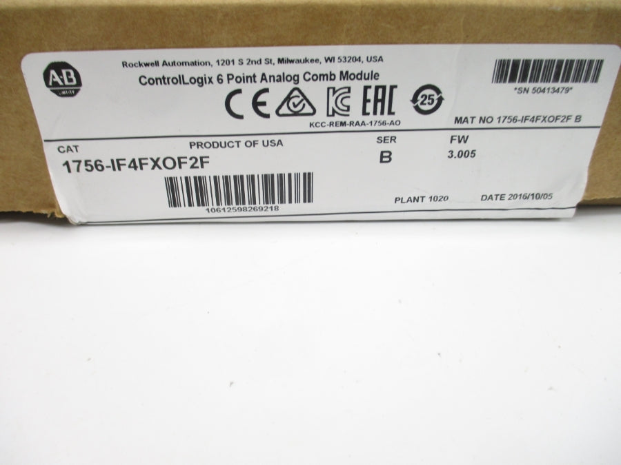INDUSTRIAL SPARE PART 1756-IF4FXOF2F SER. B F/W 3.005 24VDC NSMP