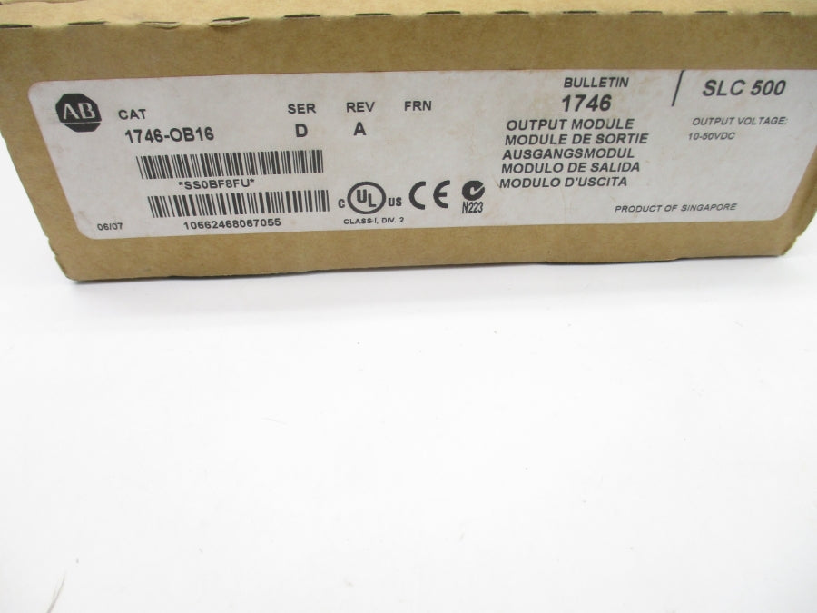 INDUSTRIAL SPARE PART 1746-OB16 SER. D 10-50VDC REV. A NSMP