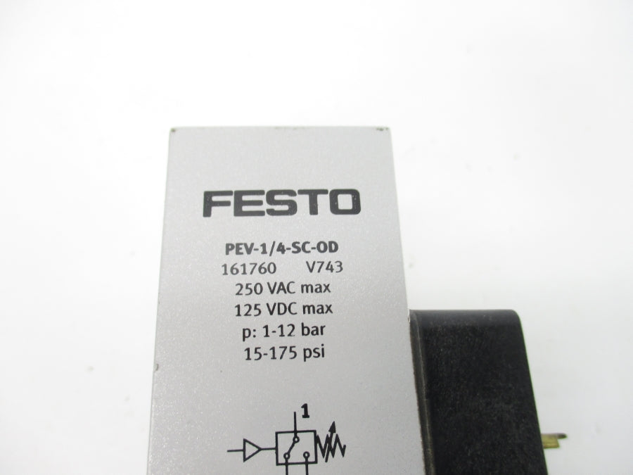 FESTO PEV1/4-SC-OD 161760 250VAC 15-175PSI NSNP