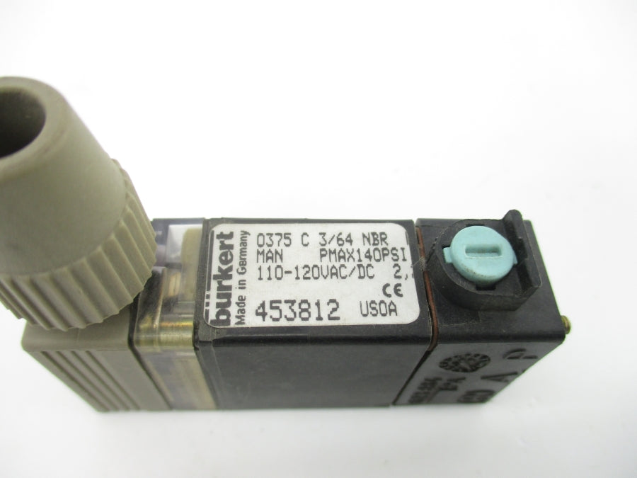BURKERT 0375C3/64NBR 453812 110-120VAC/DC 140PSI NSNP