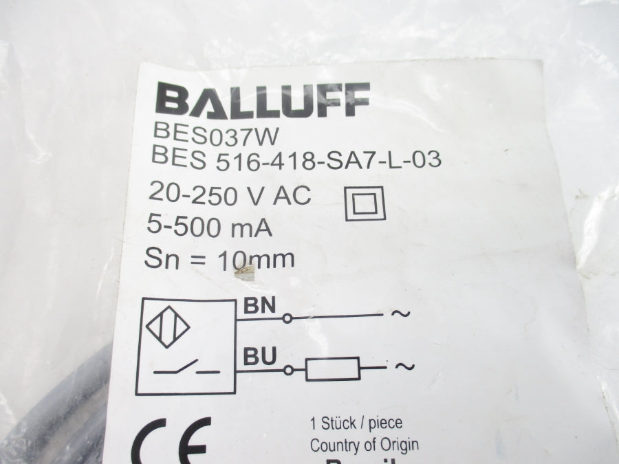 BALLUFF BES037W BES516-418-SA7-L-03 20-250VAC NSMP