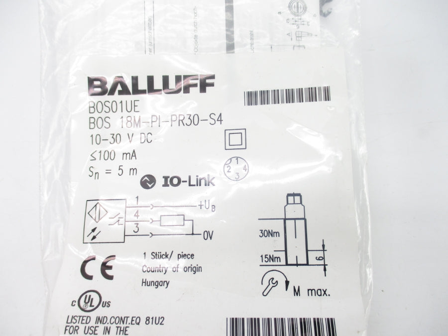 BALLUFF BOS18M-PI-PR30-S4 BOS01UE 10-30VDC NSMP