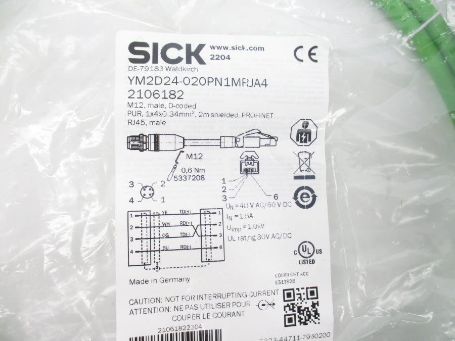 SICK YM2D24-020PN1MRJA4 2106182 48VAC 1.5A NSMP