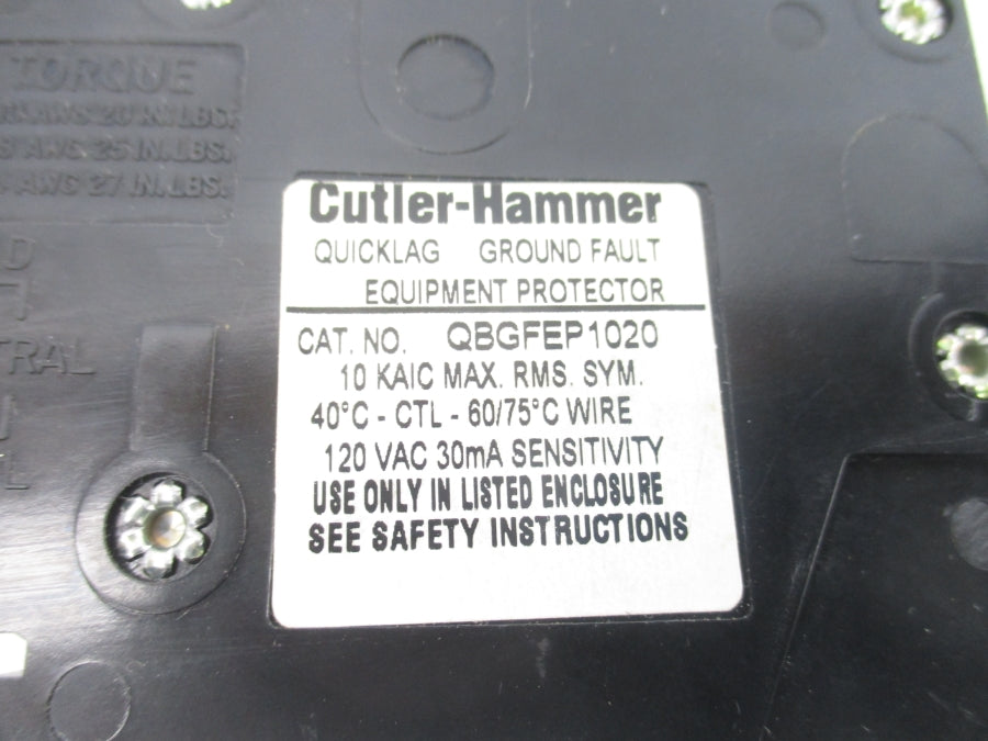 CUTLER HAMMER QBGFEP1020 120VAC 20A UNMP