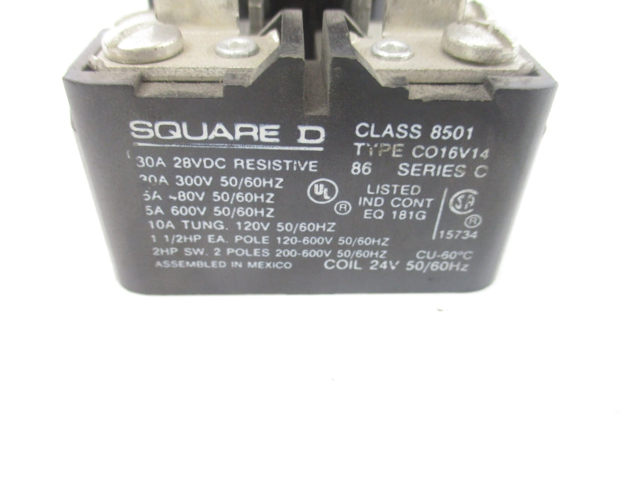 SQUARE D 8501CO16V14 SER. C 24V 30A UNMP