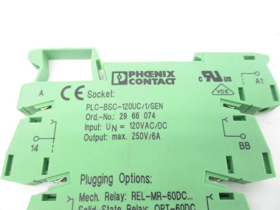PHOENIX CONTACT PLC-BSC-120UC/1/SEN 2966074 120VAC/DC 6A (AS PICTURED) NSNP