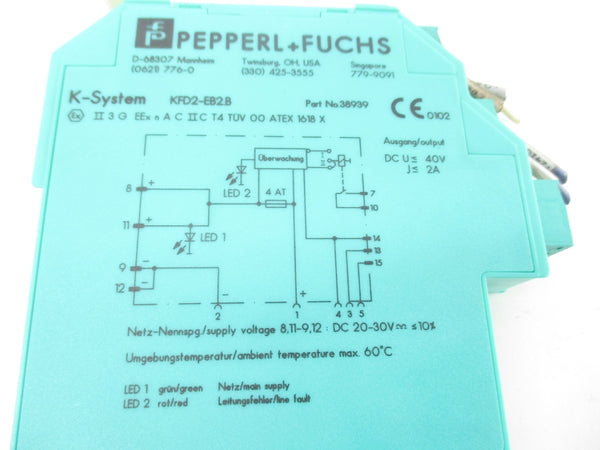 PEPPERL+FUCHS KFD2-EB2. B 38939 20-30VDC UNMP