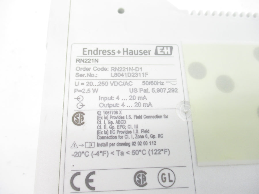 ENDRESS+HAUSER RN221N-D1 20-250VDC/AC NSNP