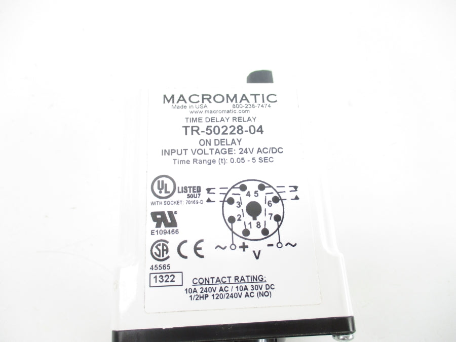 MACROMATIC TR-50228-04 24VAC/DC 10A 0.05-5S UNMP