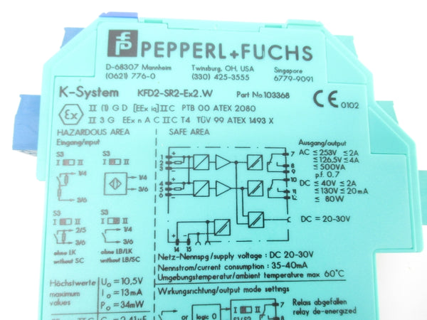 PEPPERL+FUCHS KFD2-SR2-EX2.W 103368 20-30VDC UNMP